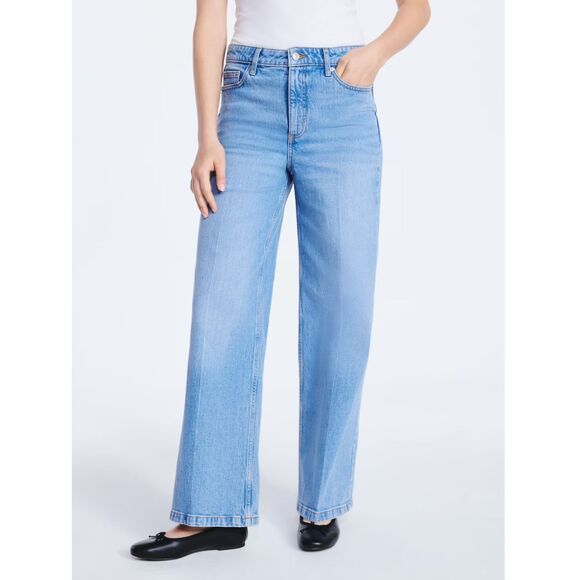 Free Assembly Denim - Free Assembly Women's High Rise Relaxed Wide Leg Trouser Jeans